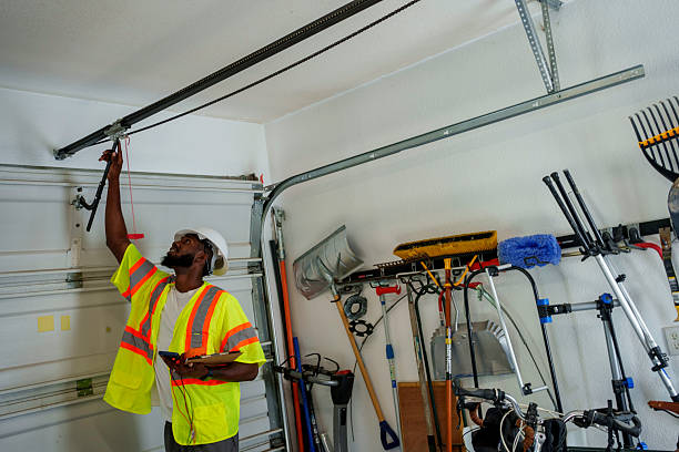 Professional Garage Door Panel Replacement technician working in Spring Valley, WI